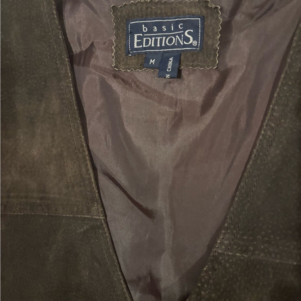Basic Edition Western Dark Brown Leather Vest M - image 5